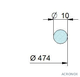 Búvónyílás felső kerek 458 mm kifelenyíló (450P)