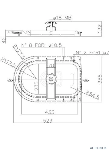 Búvónyílás fahordóra fél ovál 430x235 mm befelenyíló (A19MED)