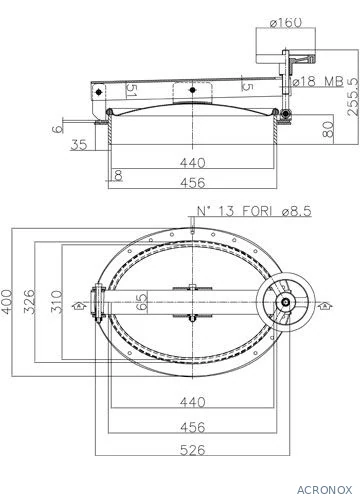 Búvónyílás fahordóra ovális 440x310 mm kifelenyíló (A20)