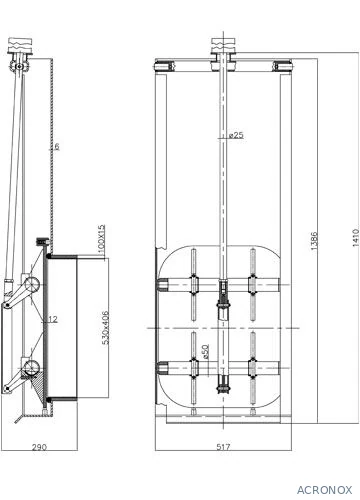 Búvónyílás guillotine nyitású 530x410 mm (G1-530x410)