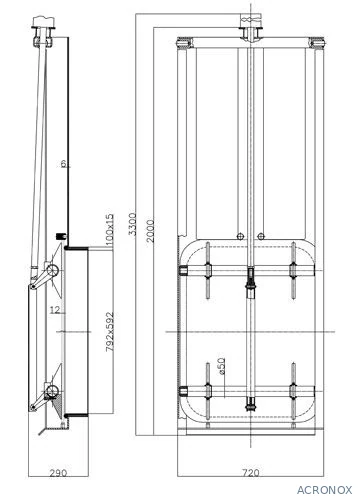 Búvónyílás guillotine nyitású 800x600 mm (G2)