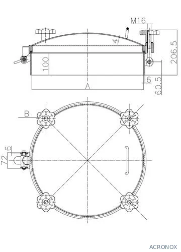 Búvónyílás kerek 200; 300; 400; 500; 600 mm kifelenyíló nagynyomású (D2)