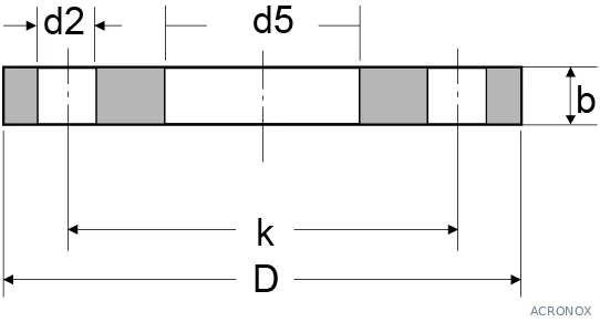 Laposkarima DIN 2573 PN06, DN 10-500, rozsdamentes, ipari