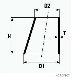 Szűkítő excentrikus, varratos, ISO, rozsdamentes, ipari