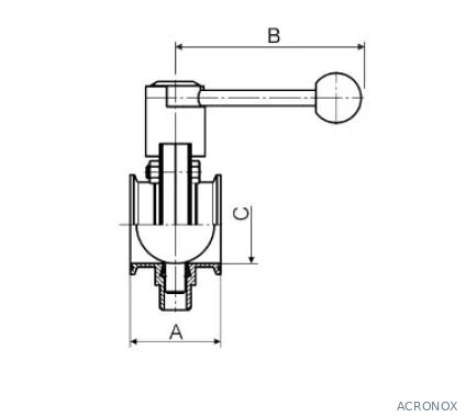 Pillangószelep, clamp / clamp, Szilikon, DIN, rozsdamentes, élelmiszeripari, standard