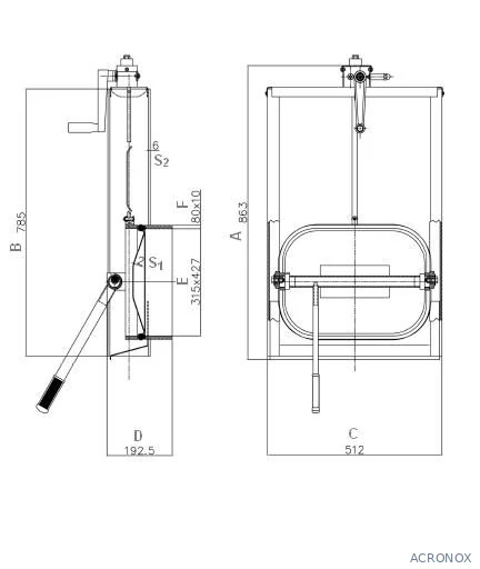 Búvónyílás guillotine nyitású 310x420 mm (G4E-310x420)