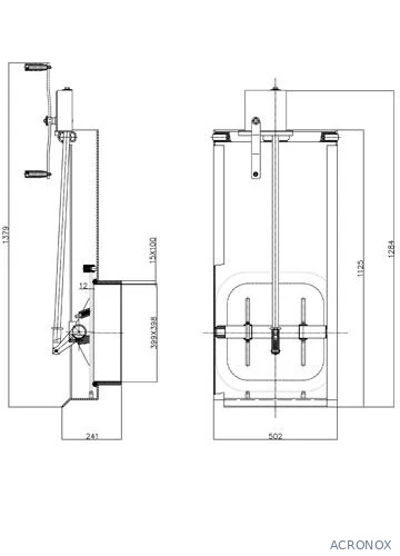 Búvónyílás guillotine nyitású 400x400 mm (G3)